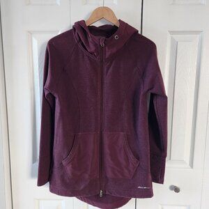 Eddie Bauer Maroon Long Sleeve Full Zip Hooded Jacket